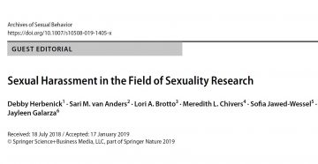 Sexual Harassment in the Field of Sexuality Research by Herbenick et al.
